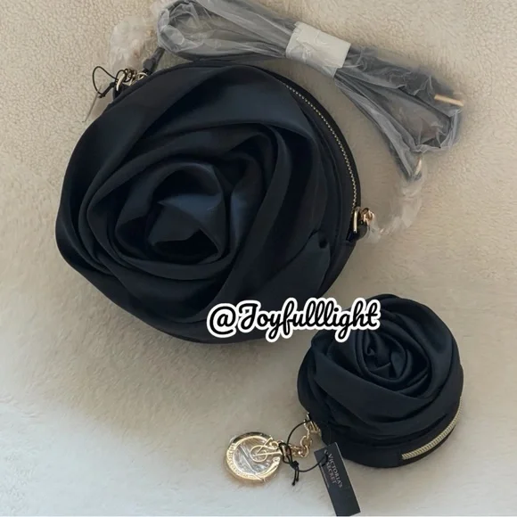 VICTORIA'S SECRET Victoria's Secret Satin Rose Crossbody Bag and Keychain
